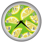 Lemon Fruit Healthy Fruits Food Wall Clock (Silver)