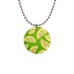Lemon Fruit Healthy Fruits Food 1  Button Necklace