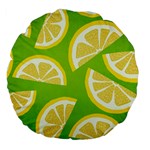 Lemon Fruit Healthy Fruits Food Large 18  Premium Flano Round Cushions