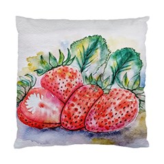 Strawberry Watercolor Figure Standard Cushion Case (two Sides) by Wegoenart