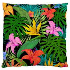 Tropical Greens Large Cushion Case (one Side) by Sobalvarro