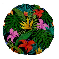 Tropical Greens Large 18  Premium Flano Round Cushions by Sobalvarro