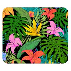 Tropical Greens Double Sided Flano Blanket (small)  by Sobalvarro
