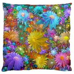Apo Flower Power  Large Flano Cushion Case (two Sides) by WolfepawFractals