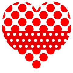 Polka Dots Two Times 9 Wooden Puzzle Heart by impacteesstreetwearten