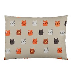 Cat Faces Pattern Pillow Case (two Sides)