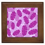 Exotic Tropical Leafs Watercolor Pattern Framed Tile
