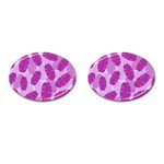 Exotic Tropical Leafs Watercolor Pattern Cufflinks (Oval)