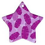Exotic Tropical Leafs Watercolor Pattern Star Ornament (Two Sides)