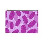 Exotic Tropical Leafs Watercolor Pattern Cosmetic Bag (Large)