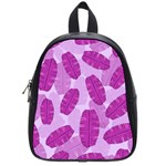 Exotic Tropical Leafs Watercolor Pattern School Bag (Small)