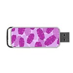 Exotic Tropical Leafs Watercolor Pattern Portable USB Flash (One Side)