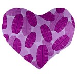 Exotic Tropical Leafs Watercolor Pattern Large 19  Premium Heart Shape Cushions