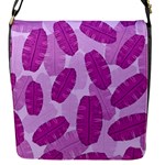 Exotic Tropical Leafs Watercolor Pattern Flap Closure Messenger Bag (S)