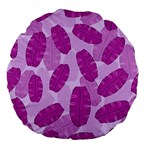 Exotic Tropical Leafs Watercolor Pattern Large 18  Premium Flano Round Cushions