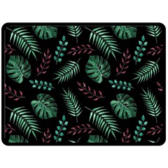 Tropical Leaves Pattern Double Sided Fleece Blanket (large)  by Vaneshart