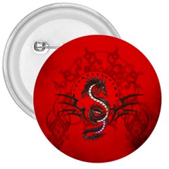 Chinese Dragon On Vintage Background 3  Buttons by FantasyWorld7
