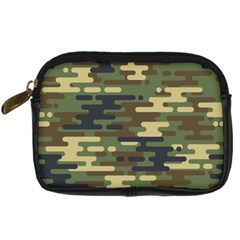 Curve Shape Seamless Camouflage Pattern Digital Camera Leather Case by Vaneshart