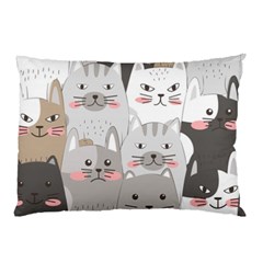 Hand Draw Cats Seamless Pattern Pillow Case (two Sides)