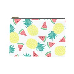 Vector Seamless Pattern With Pineapples Cosmetic Bag (large) by Vaneshart