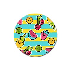 Summer Fruits Patterns Magnet 3  (round) by Vaneshart