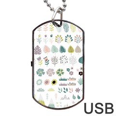 Cute Flowers Plants Big Collection Dog Tag Usb Flash (one Side)