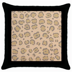 Leopard Print Throw Pillow Case (black) by Sobalvarro