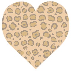 Leopard Print Wooden Puzzle Heart by Sobalvarro