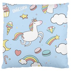Unicorn Seamless Pattern Background Vector Standard Flano Cushion Case (two Sides) by Sobalvarro
