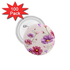 Vector Hand Drawn Cosmos Flower Pattern 1 75  Buttons (100 Pack)  by Sobalvarro