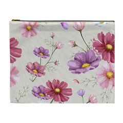 Vector Hand Drawn Cosmos Flower Pattern Cosmetic Bag (xl) by Sobalvarro