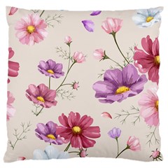 Vector Hand Drawn Cosmos Flower Pattern Large Cushion Case (two Sides) by Sobalvarro