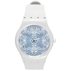 Boho Pattern Style Graphic Vector Round Plastic Sport Watch (m) by Sobalvarro