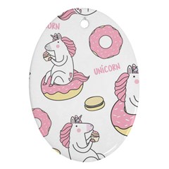 Unicorn Seamless Pattern Background Vector (1) Oval Ornament (two Sides) by Sobalvarro