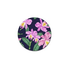 Vector Hand Drawn Orchid Flower Pattern Golf Ball Marker by Sobalvarro