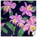 Vector Hand Drawn Orchid Flower Pattern Canvas 12  x 12  11.4 x11.56  Canvas - 1