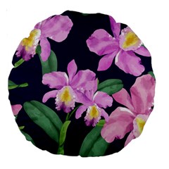 Vector Hand Drawn Orchid Flower Pattern Large 18  Premium Round Cushions by Sobalvarro