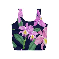 Vector Hand Drawn Orchid Flower Pattern Full Print Recycle Bag (s) by Sobalvarro