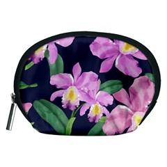 Vector Hand Drawn Orchid Flower Pattern Accessory Pouch (medium) by Sobalvarro