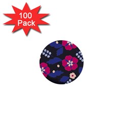 Vector Seamless Flower And Leaves Pattern 1  Mini Buttons (100 Pack)  by Sobalvarro