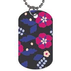 Vector Seamless Flower And Leaves Pattern Dog Tag (two Sides) by Sobalvarro