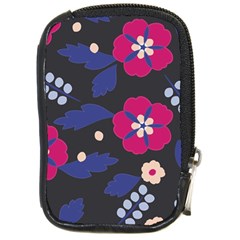 Vector Seamless Flower And Leaves Pattern Compact Camera Leather Case by Sobalvarro