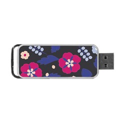 Vector Seamless Flower And Leaves Pattern Portable Usb Flash (two Sides) by Sobalvarro