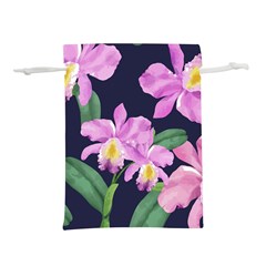 Vector Hand Drawn Orchid Flower Pattern Lightweight Drawstring Pouch (s) by Sobalvarro