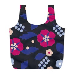 Vector Seamless Flower And Leaves Pattern Full Print Recycle Bag (l) by Sobalvarro