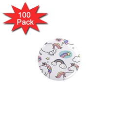 Cute Unicorns With Magical Elements Vector 1  Mini Magnets (100 Pack)  by Sobalvarro