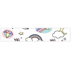 Cute Unicorns With Magical Elements Vector Large Flano Scarf  by Sobalvarro