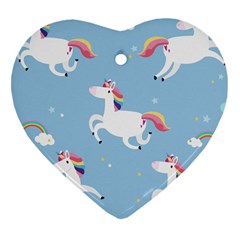 Unicorn Seamless Pattern Background Vector (2) Heart Ornament (two Sides) by Sobalvarro