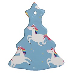 Unicorn Seamless Pattern Background Vector (2) Ornament (christmas Tree)  by Sobalvarro