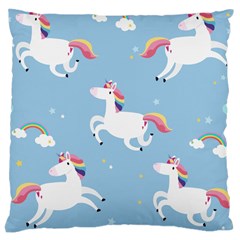 Unicorn Seamless Pattern Background Vector (2) Large Cushion Case (two Sides) by Sobalvarro